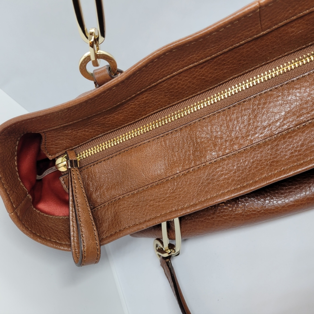 Cognac Pebble Leather COACH Tote Bag - Picture 7 of 16